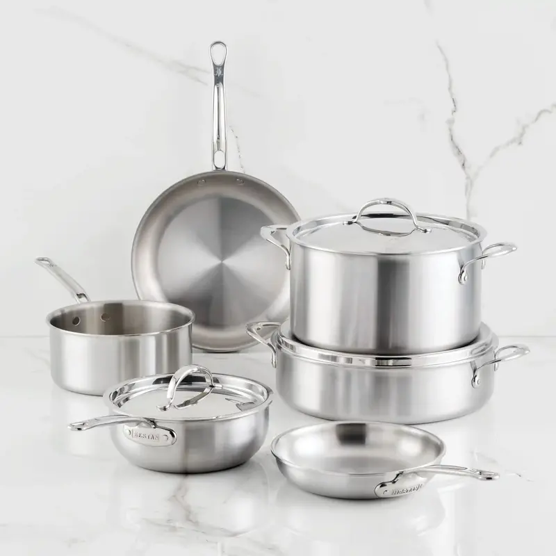 Professional-Grade 9-Piece Clad Stainless Steel Cookware Set 1