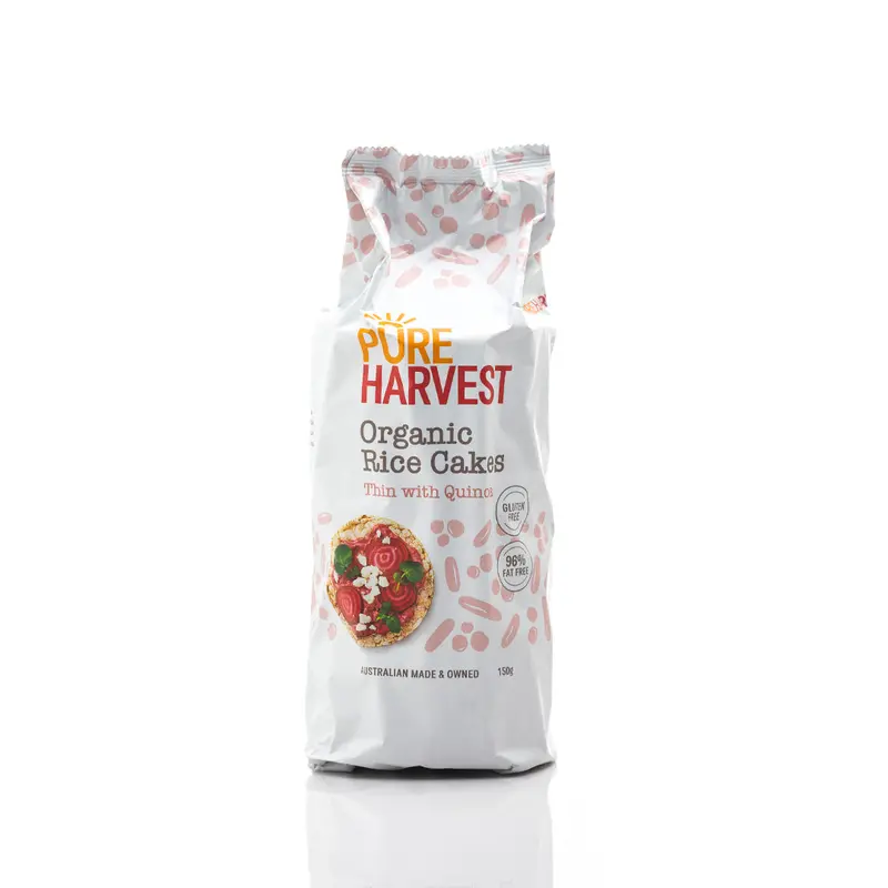 Pure Harvest Organic Quinoa Rice Cakes – Thin & Crisp (150G) 1