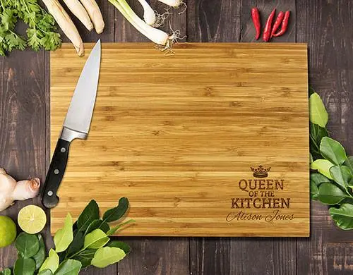Queen Of The Kitchen 8" X 11" Bamboo Cutting Board 1