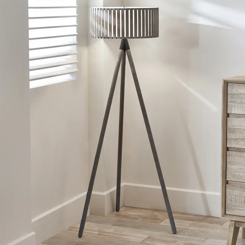 Rabanne Slatted Tripod Floor Lamp In Reclaimed Wood – Pacific Lifestyle 1