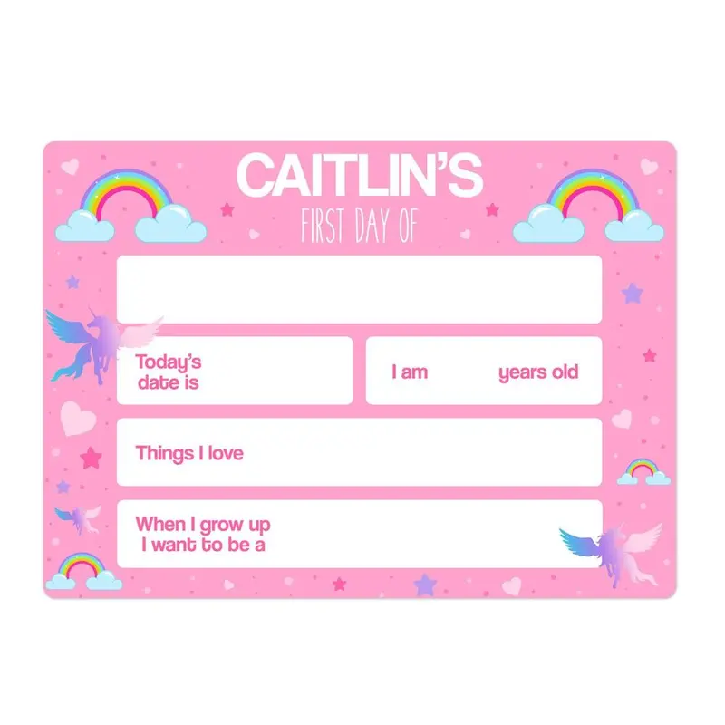 Rainbow-Colored First Day Celebration Sign 1