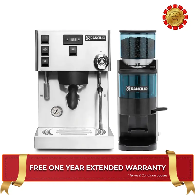 Rancilio Silvia Pro X + Rocky Doser Espresso Combo – Dual-Unit Home Barista Kit 1