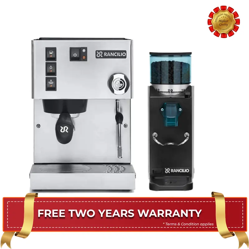 Rancilio Silvia V6 Espresso Machine With Rocky Grinder (No Doser) 1