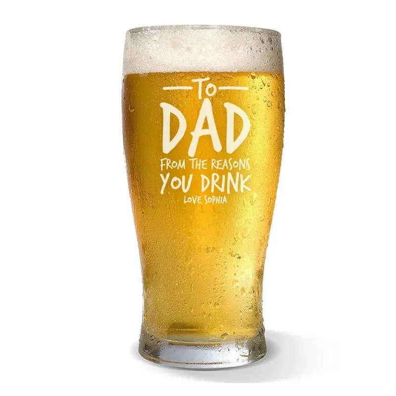 'Reasons You Drink' 285Ml Standard Beer Glass – Fun Beverage Accessory 1