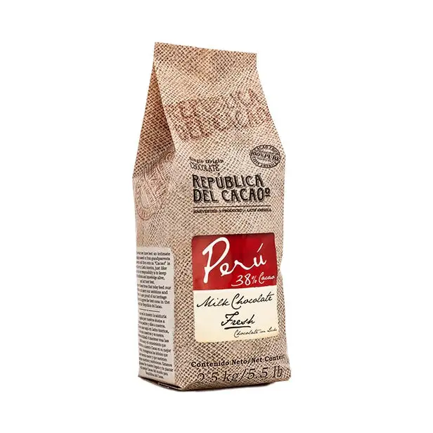 Republica Del Cacao Peru 38% Milk Chocolate Couverture – Creamy & Mildly Sweet 1