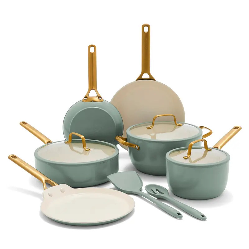 Reserve Pro 11-Piece Ceramic Nonstick Cookware Set – Moss 1