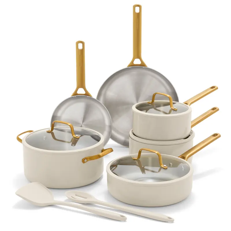 Reserve Pro 12-Piece Stainless Steel Cookware Set In Cream 1