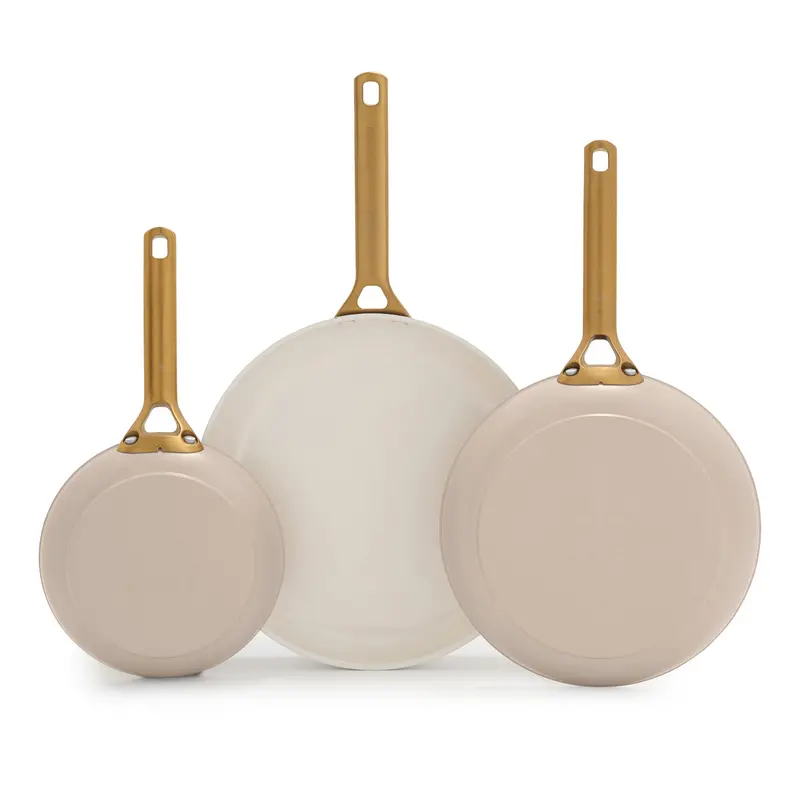 Reserve Pro Ceramic Nonstick Fry Pan Set (8", 10", 12") In Macadamia Nut 1