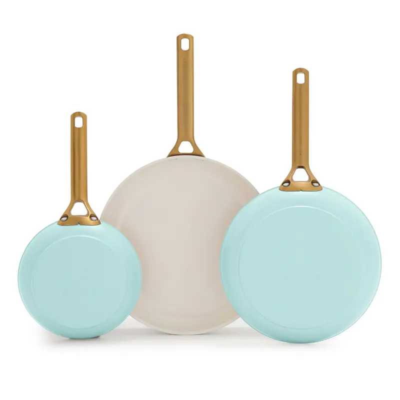 Reserve Pro Ceramic Nonstick Fry Pan Set (8", 10", 12") – Seaside Colorway 1