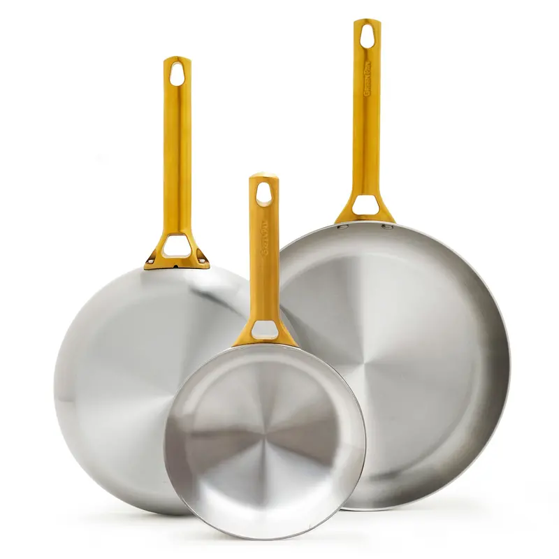 Reserve Stainless Steel Frypan Set (8", 10", 12") 1