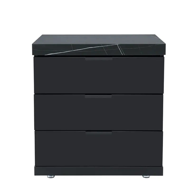 Rockpool Black 3-Drawer Storage Module With Stone Benchtops And Powder-Coated Aluminum Cabinets 1