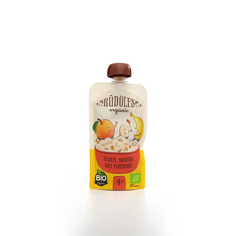 Rudolfs Organic Peach & Banana Oat Porridge (110G) – Creamy, Fruit-Infused Porridge 1