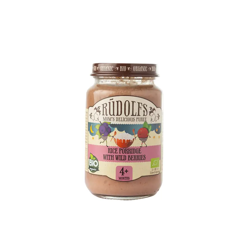 Rudolfs Wild Berry Rice Porridge – Organic Baby Food For Ages 4+ Months (Stage 1, 190G) 1