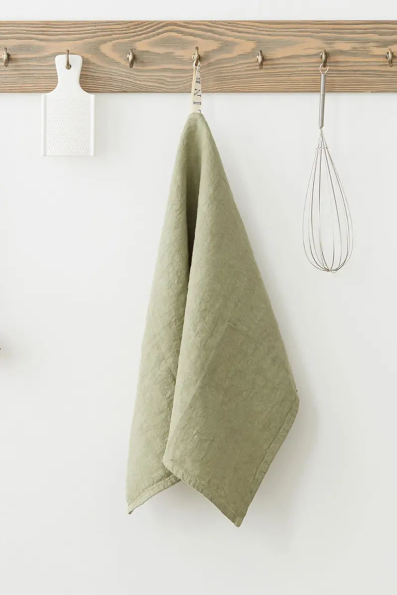 Salvia Green Linen Dish Towel – Soft, Durable & Eco-Friendly 1