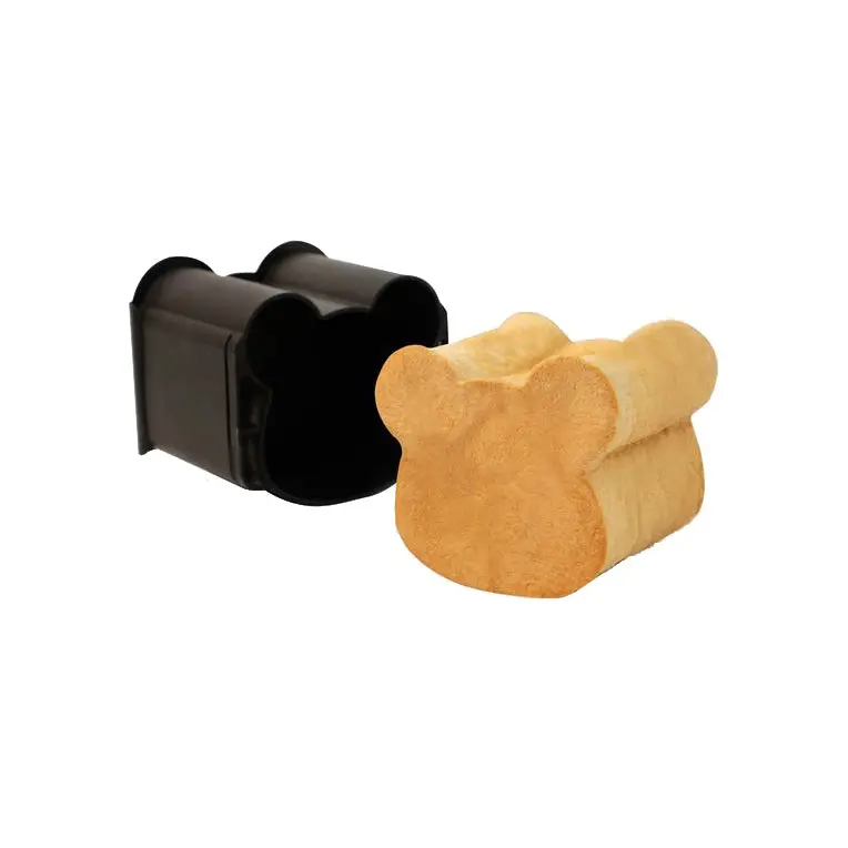 Sanneng Bear-Shaped Nonstick Shokupan Toast Pan – Slide-Lid Design, 5.3" × 4.6" 1