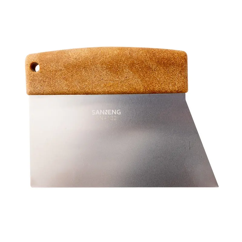 Sanneng Stainless Steel Bench Scraper – Dough Cutter With Eco-Friendly Plant-Fiber Handle 1