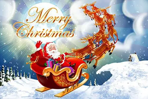 Santa Taking Off In Sleigh Holiday Postcard 1
