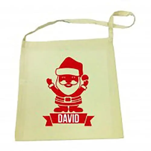 Santa-Themed Red Calico Tote Bag For Christmas Season 1