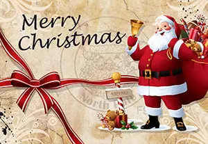Santa With Sack Christmas Postcard Set 1