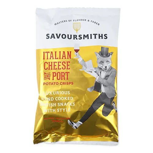 Savoursmiths Italian Cheese & Port Crisps – 150G Artisanal Savory Potato Chips 1