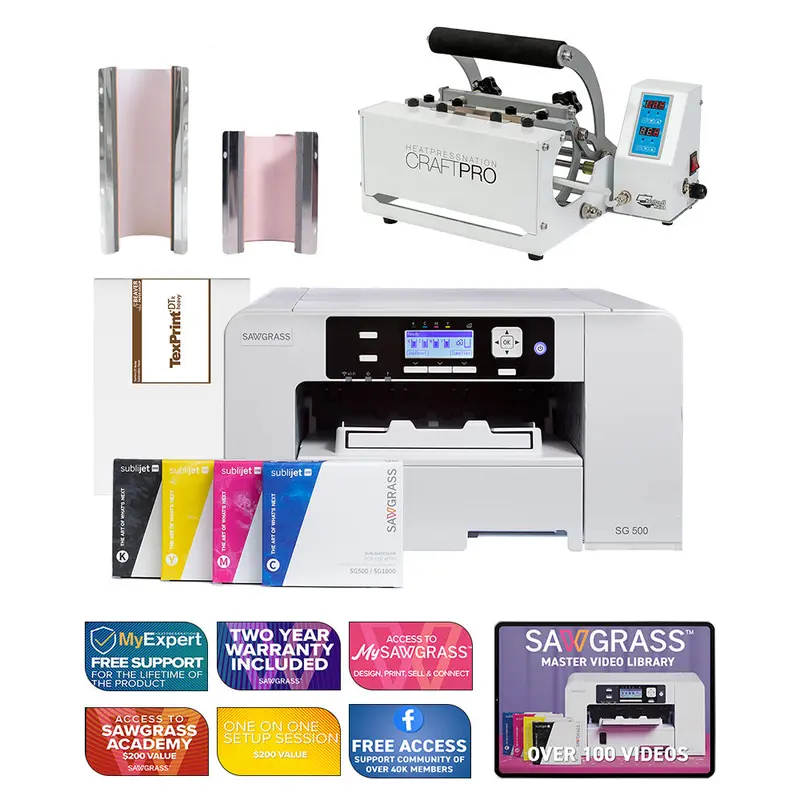 Sawgrass Sg500 Sublijet Printer Bundled With Craftpro Mug & Tumbler Press 1