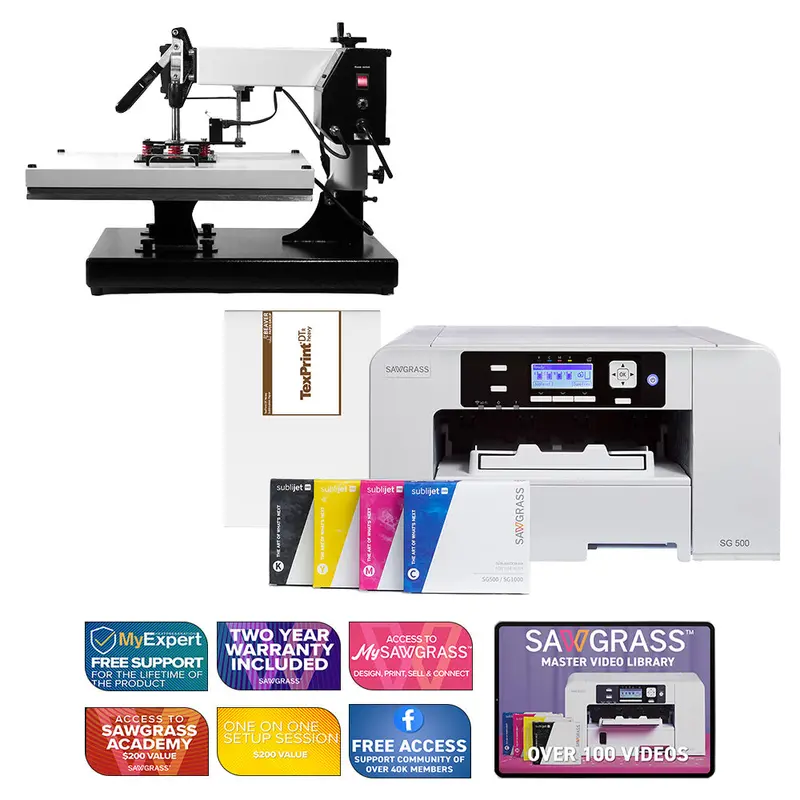 Sawgrass Sg500 Sublimation Printer With Signature 16" X 20" Swing-Away Heat Press 1