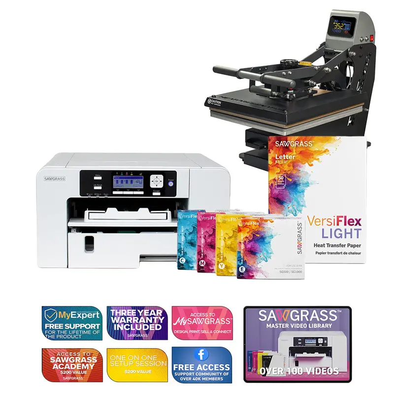 Sawgrass Sg500 Versiflex Dye-Sublimation Printer + Truespec 16" X 20" Hybrid Press 1