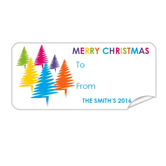 Set Of 27 Festive Christmas Labels Featuring Tree Patterns 1