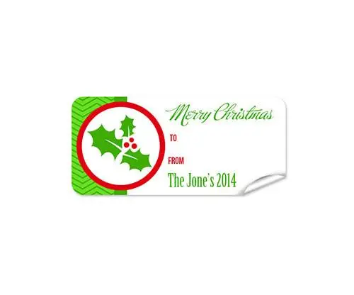 Set Of 27 Red Holly Labels For Christmas Wrapping 1