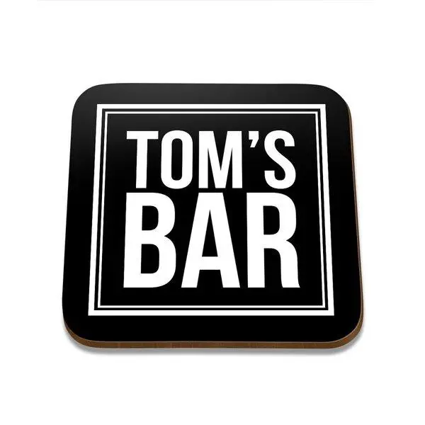 Set Of Four Square Drink Coasters – Tom'S Bar Series 1