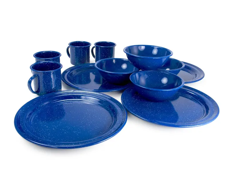 Sierra Enamelware 4-Piece Camping Tableware Set 1