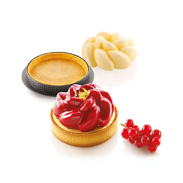 Silikomart Fleur Tart Ring Kit – Silicone Mould With 6 Decorative Rings 1