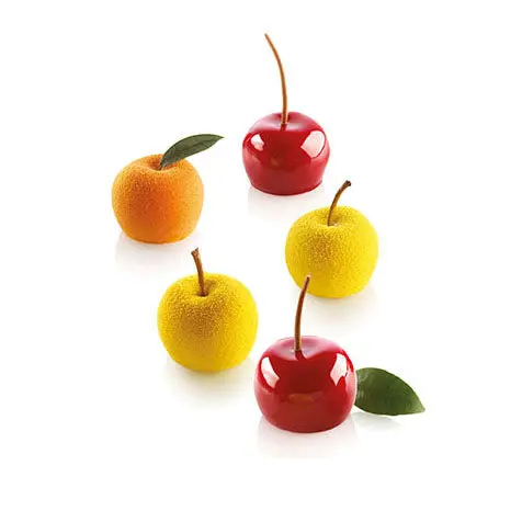 Silikomart Mela, Ciliegia & Pesca 30 Fruit-Themed Silicone Mould Set 1