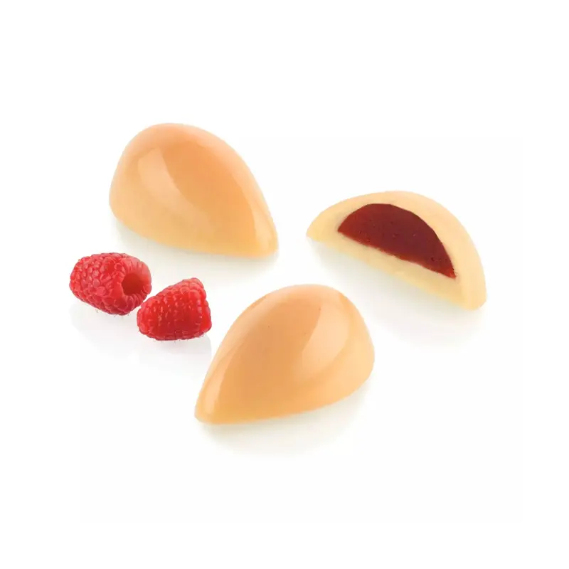 Silikomart Quenelle 01 Tritan Bonbon Mould Kit – Elegant Oval Chocolate & Candy Mold 1