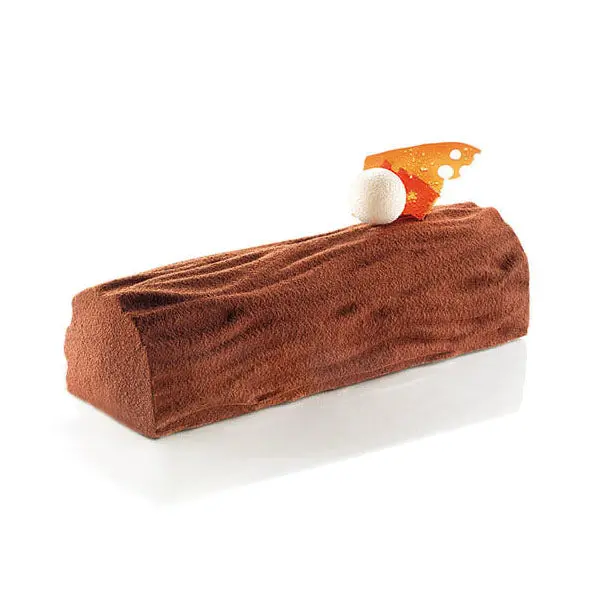 Silikomart Wood 1300 Bûche Cake Mold Set – Natural Grain Finish 1