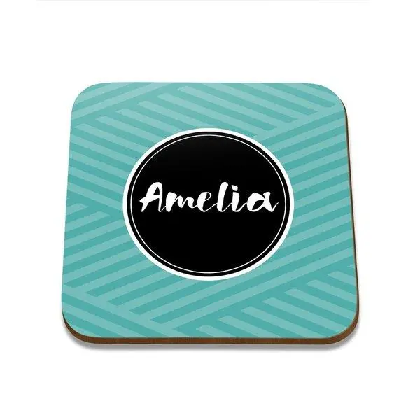 Single Personalized Square Drink Coaster 1