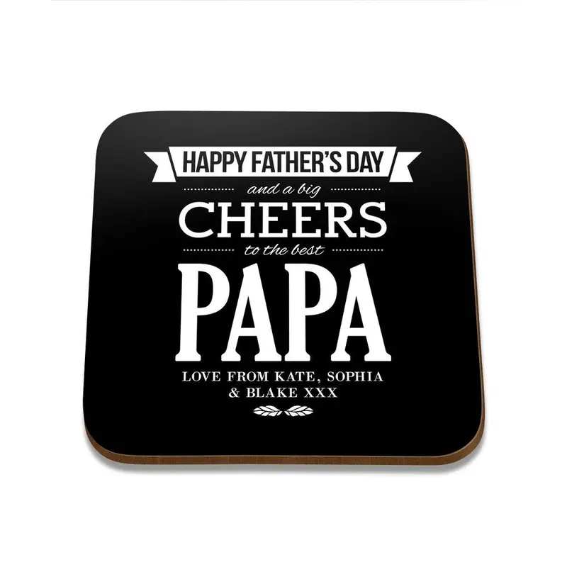 Single Square Father’S Day Coaster – Stylish Drink Protector 1