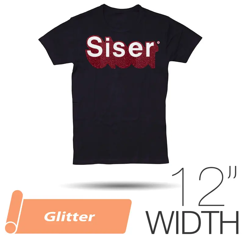 Siser Glitter Htv – 12" Wide Metallic Heat Transfer Vinyl (By The Yard) 1