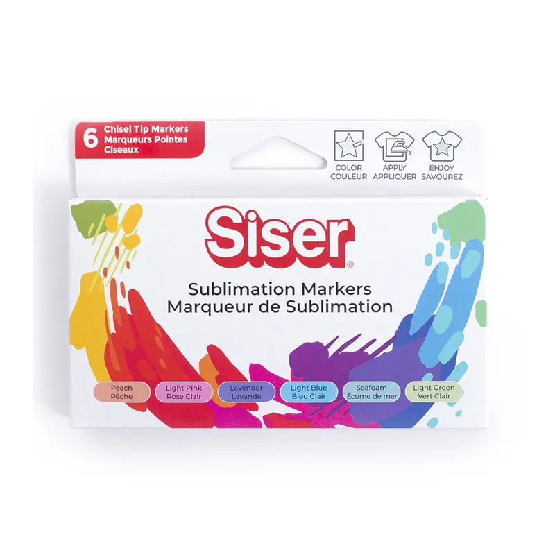 Siser Sublimation Markers – Pastel Assortment (6-Pack) 1