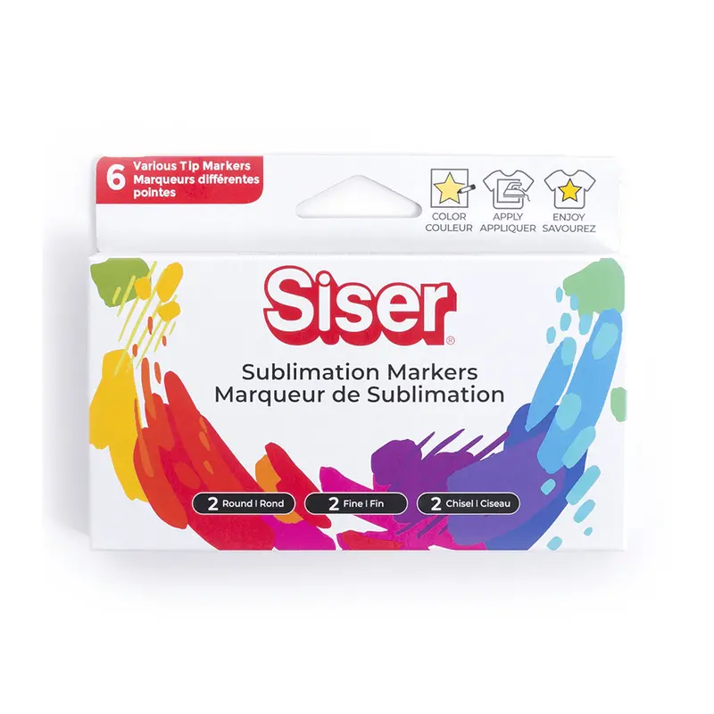 Siser Sublimation Markers – Solid Black Set (6-Pack) 1