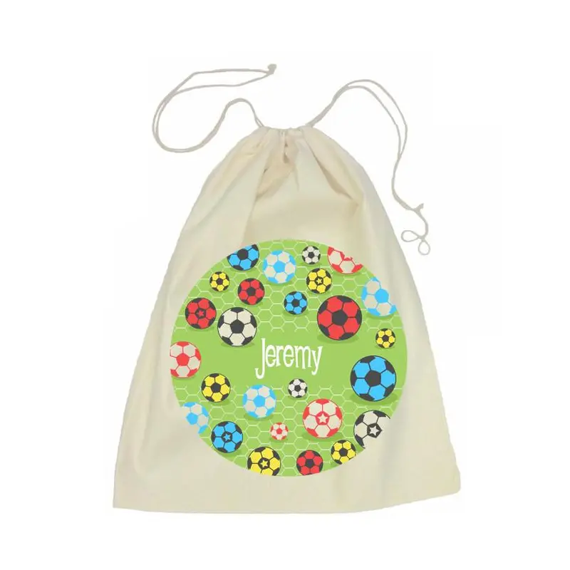 Soccer Ball Drawstring Bag – Sporty Polyester-Cotton Pouch 1