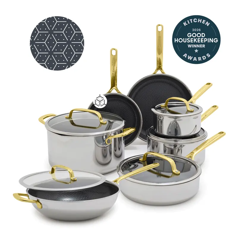 Spectra Gold 12-Piece Thermobond Hybrid Ceramic Nonstick Cookware Set 1