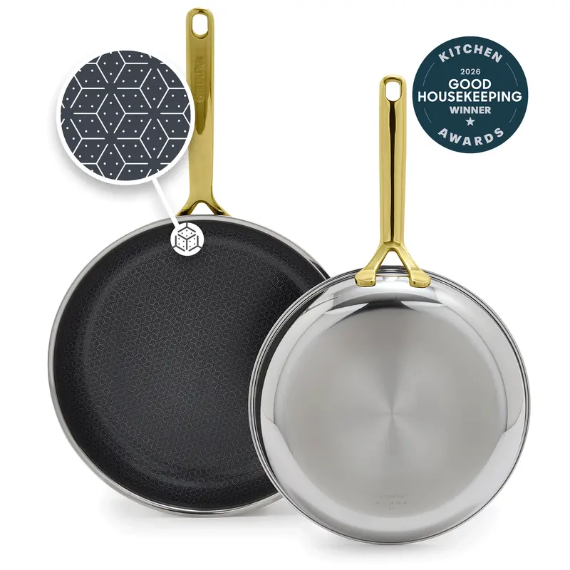 Spectra Gold Thermobond Hybrid Ceramic Nonstick 10" & 12" Frypan Duo 1