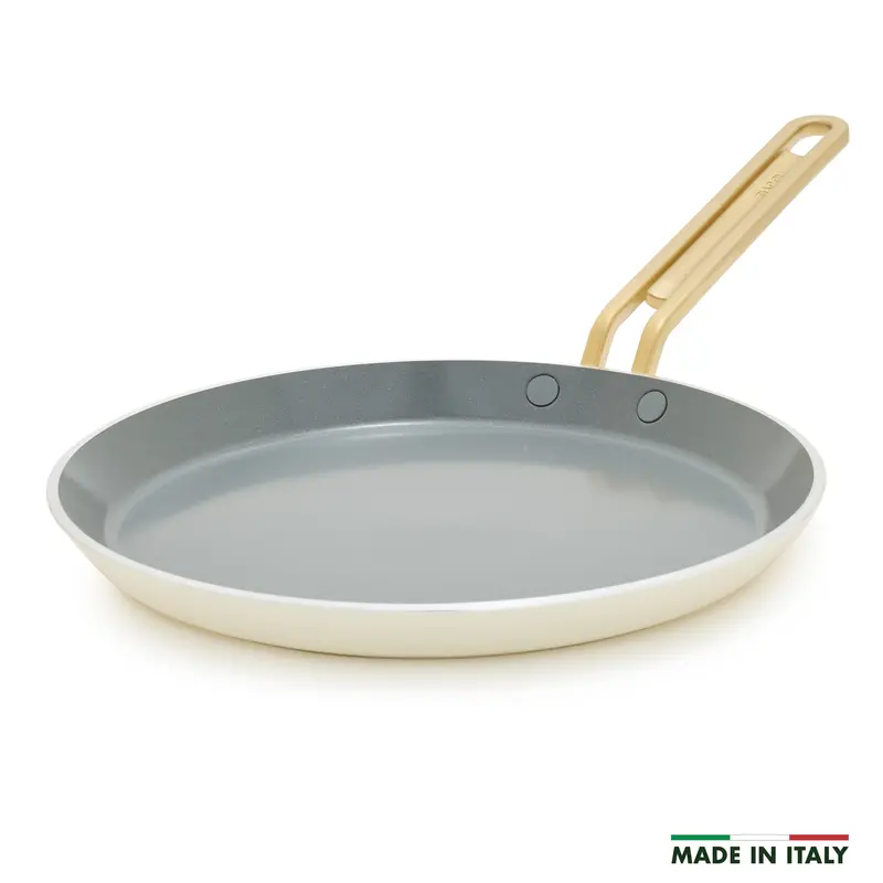 Stanley Tucci Ceramic Nonstick 10" Crepe And Omelette Pan In Carrara White 1