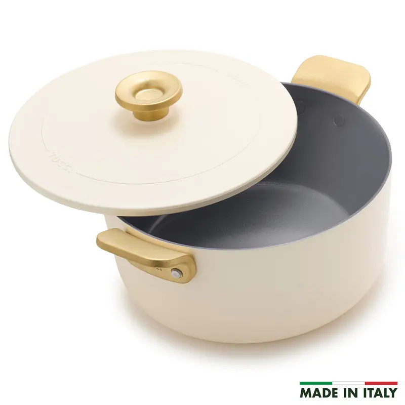 Stanley Tucci Ceramic Nonstick Dutch Oven – 6.5-Quart Carrara White 1