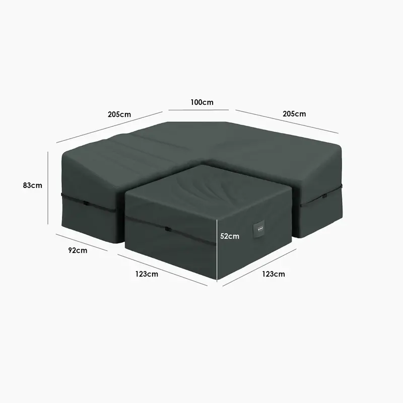 Stormtex Luna Deluxe Square Corner Outdoor Dining Set Cover 1