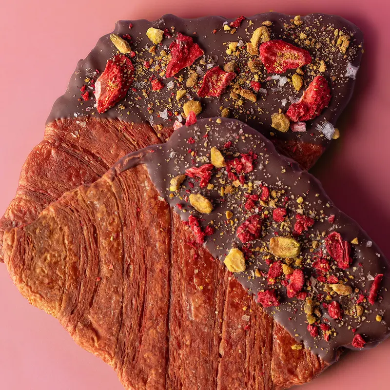 Strawberry & Pistachio Flat Croissants – Artisan Pair, 2 Pieces 1