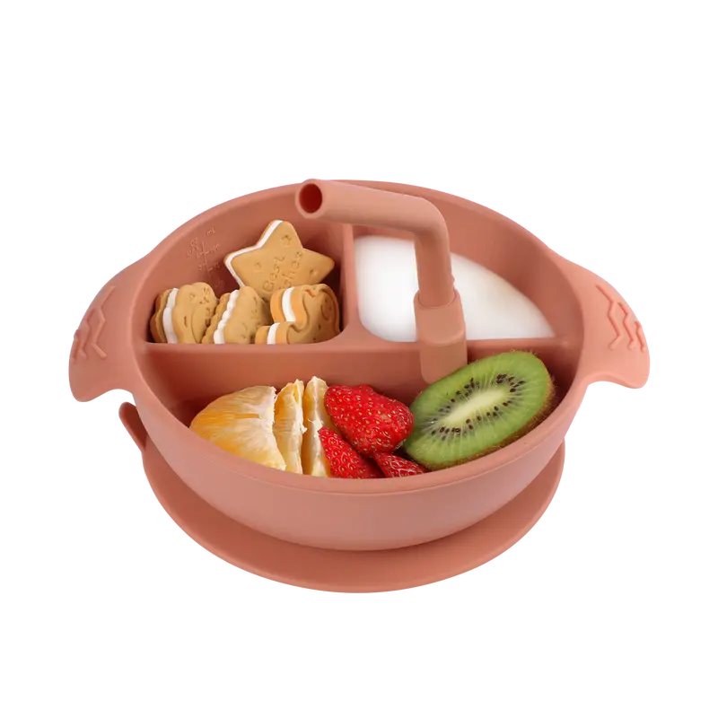 Suction-Bottom Divided Silicone Feeding Bowl 1