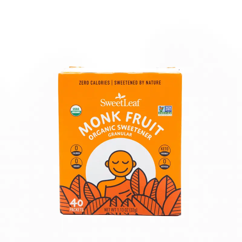 Sweetleaf Organic Monk Fruit Sweetener – 40 Individually Wrapped Packets (32G Total) 1