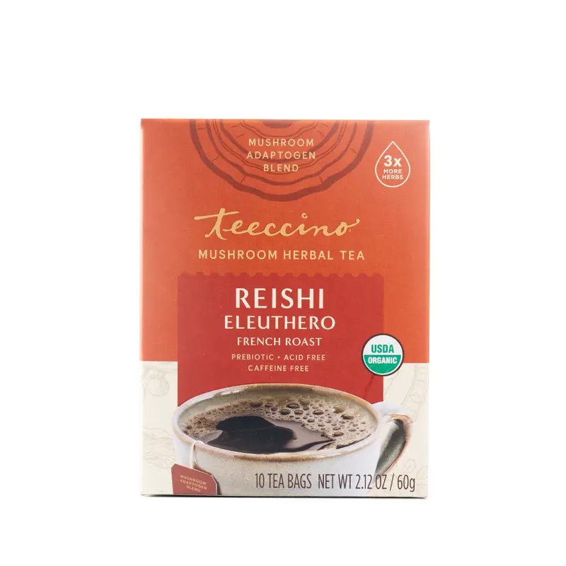Teeccino Reishi & Eleuthero Mushroom Herbal Tea – 10 Eco-Friendly Tea Bags 1